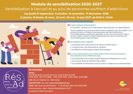Sensibilisation à l'accueil et au suivi de personnes souffrant d'addictions