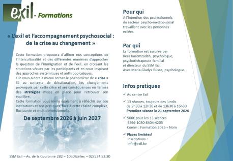 L'exil et l'accompagnement psychosocial : de la crise au changement