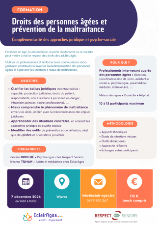 Formation sociojuridique - Droits des personnes âgées et prévention de la maltraitance